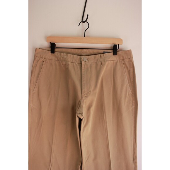 Bonobos Mens Pants Brown Flannel Lined Chino Flat Front Straight Leg Size 35x30 - Picture 3 of 11